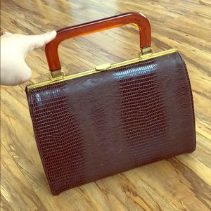 Dover vintage clasp croc purse